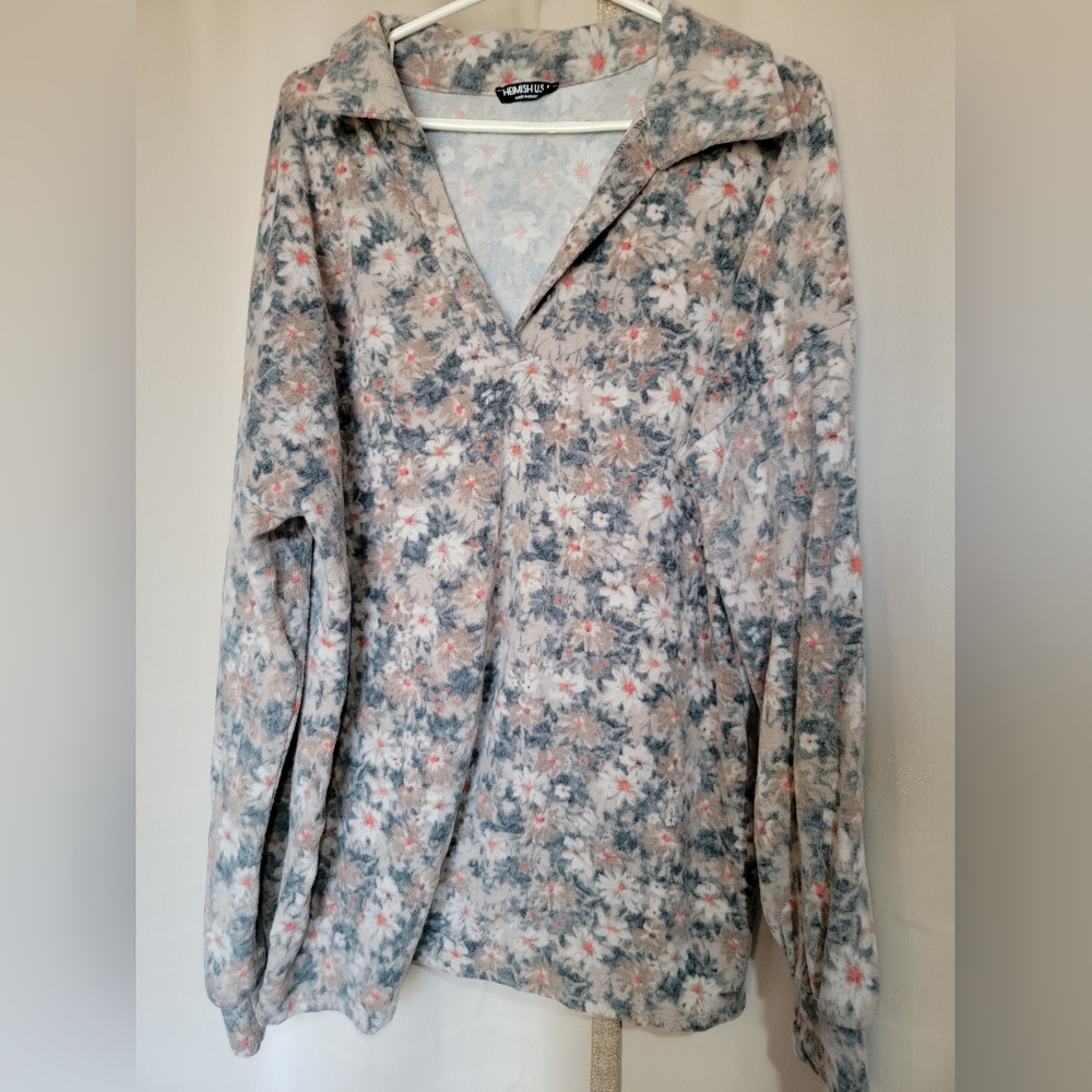 Womens multi floral long sleeve shirt